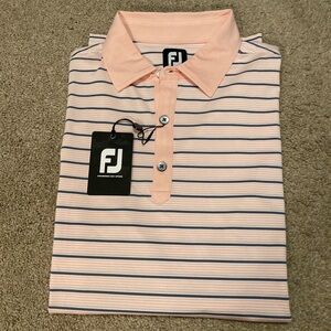 FootJoy Pink Striped Polo Shirt
